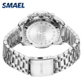 SMAEL 9090, relojes de moda para hombre, marca de lujo superior, reloj de cuarzo de acero inoxidable para negocios, cronógrafo deportivo informal impermeable para hombre